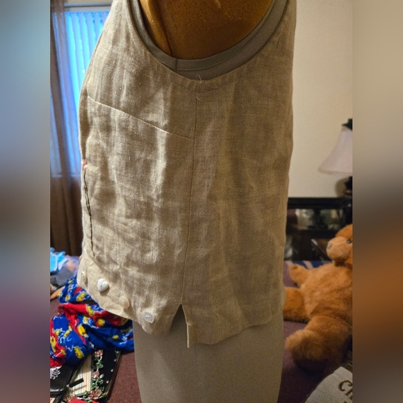 Vintage Carol Anderson Linen Top With Button Up Back Size Small/Medium - Picture 4 of 13